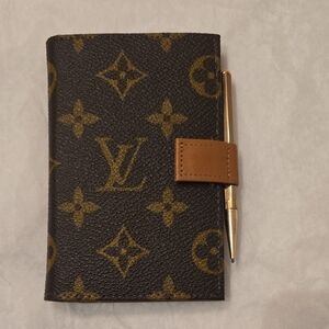 Louis Vuitton Vintage Monogram Agenda/ Address Book with Gold Pencil From 1970's
